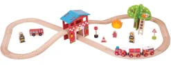 BigJigs Fire Station Train Set