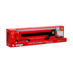 Burago 1/43 F1 Ferrari Iveco S-Way 570 Racing Transporter with One Car Diecast Model
