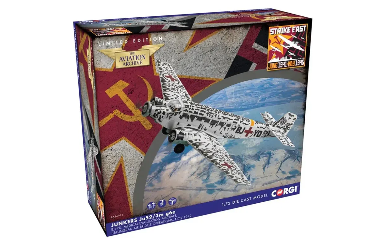 Corgi 1/72 Junkers Ju-52/3M Air Ambulance, Stalingrad Evacuation Diecast Model