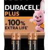 Duracell Plus AAA LR03 Alkaline Batteries (4 Pack)