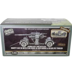 Forces Of Valor 1/32 German Krupp Flak 36 with Flak Rohr 36 gun barrel & sd. 202 tow vehicle Diecast Model