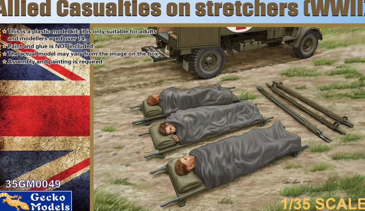 Gecko Models 1/35 Allied Casualties on Stretchers WW2 Model Kit