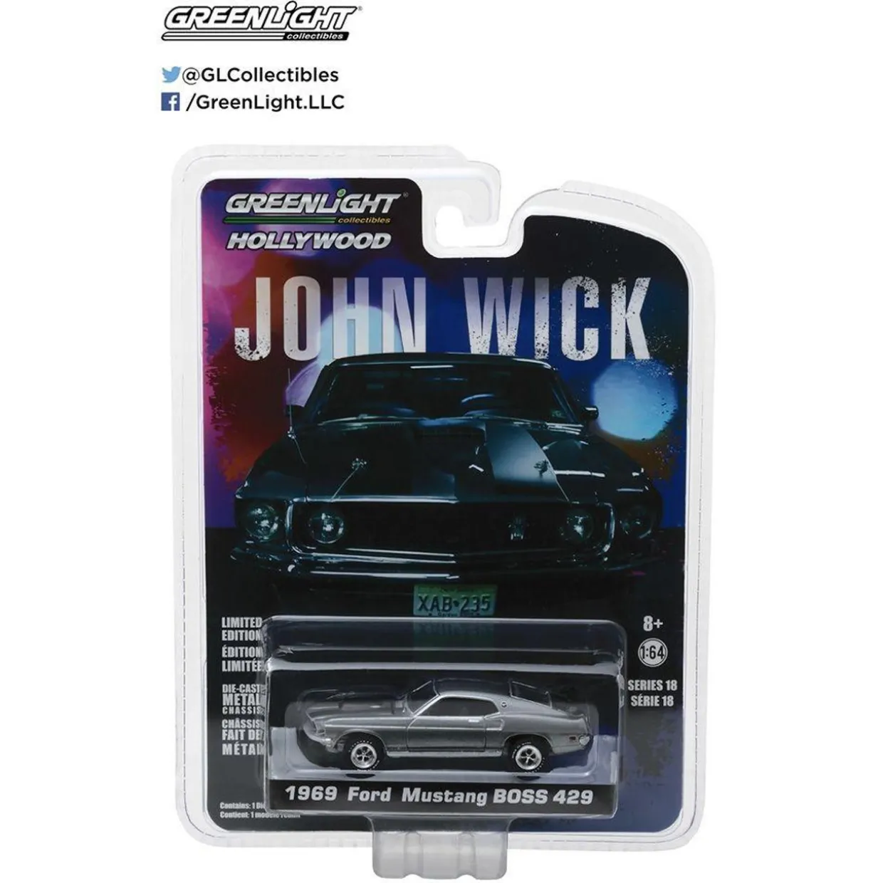 Greenlight 1/64 John Wick 1 (2014 Movie) 1969 Mustang Boss 429