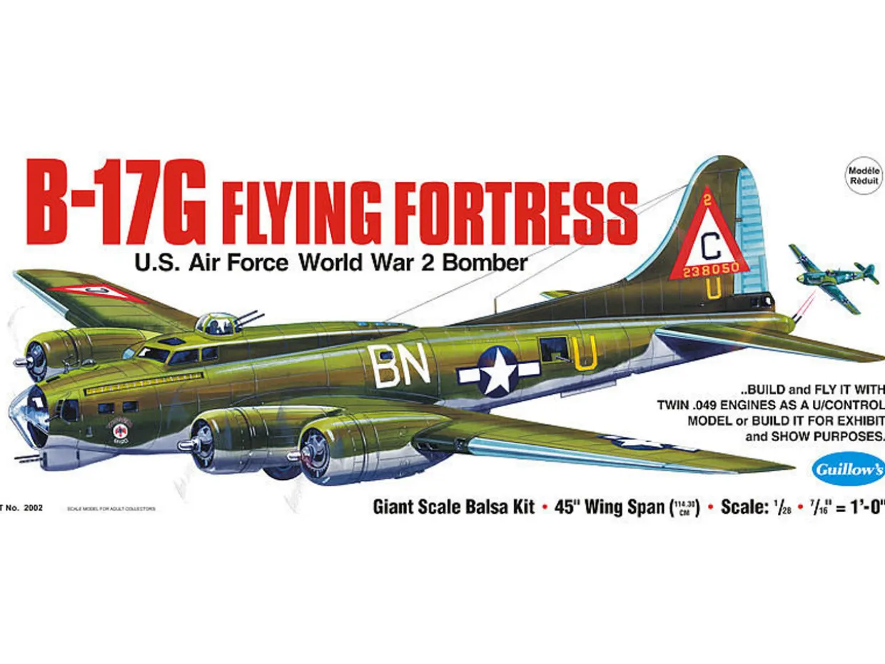 Guillow 1/28 Boeing B-17G Flying Fortress Balsa Model Kit