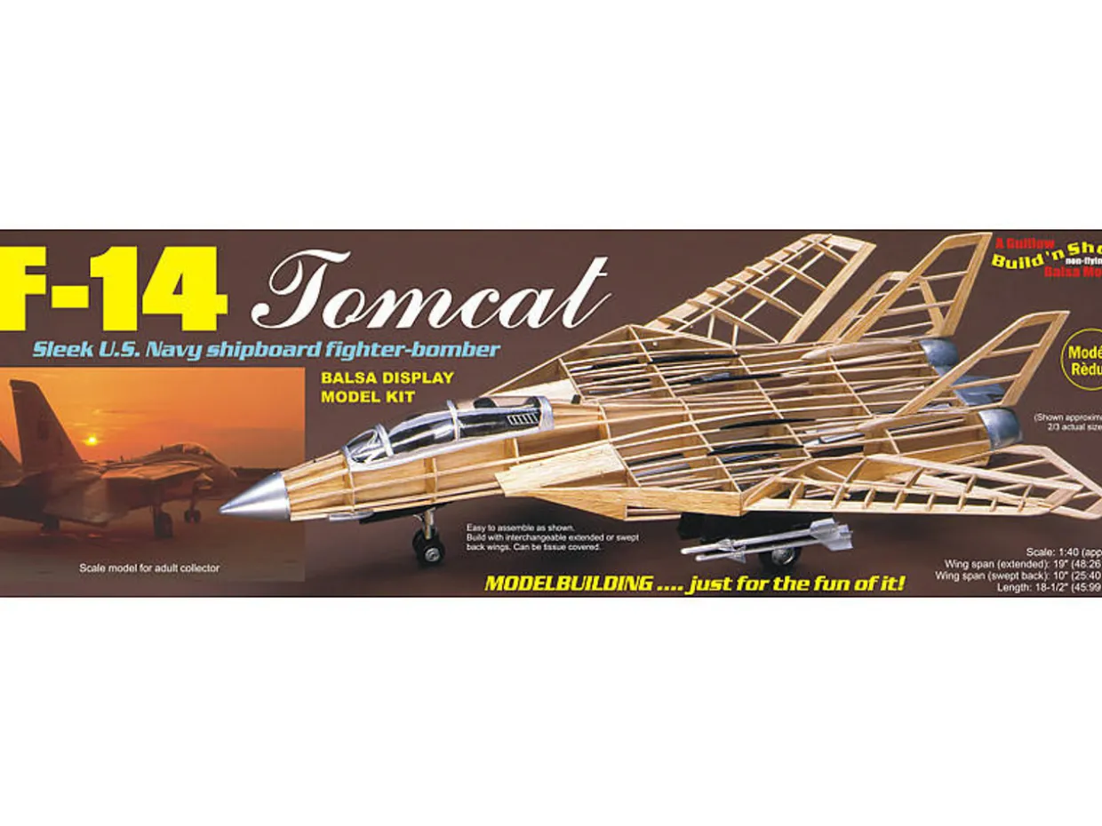 Guillow 1/40 Grumman F-14 Tomcat Balsa Model Kit