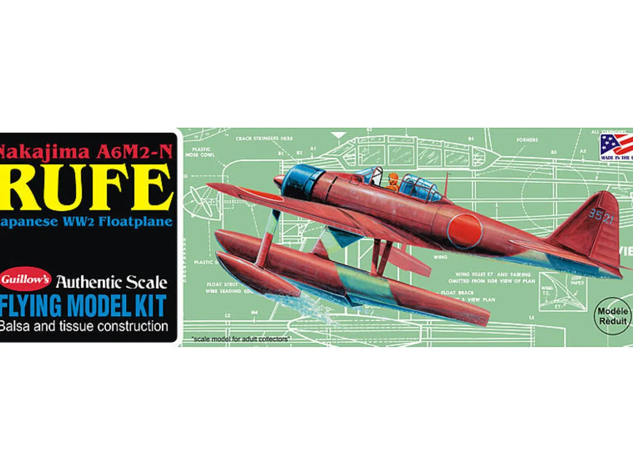Guillow 1/32 Nakajima A6M2-N Rufe Balsa Model Kit