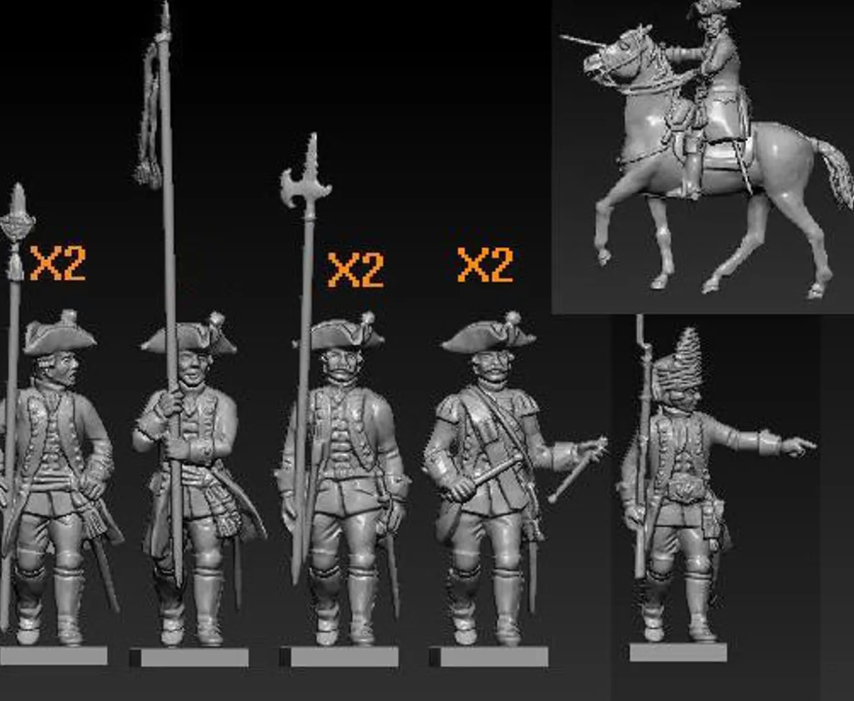 Hat Industrie 1/72 7 Years War Austrians Command