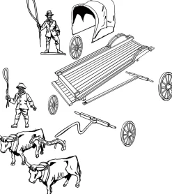 Hat Industrie 1/72 Colonial Ox Drawn Wagon Model Kit