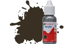 Humbrol 10 14ml Acrylic Gloss Service Brown Paint Dropper Bottle