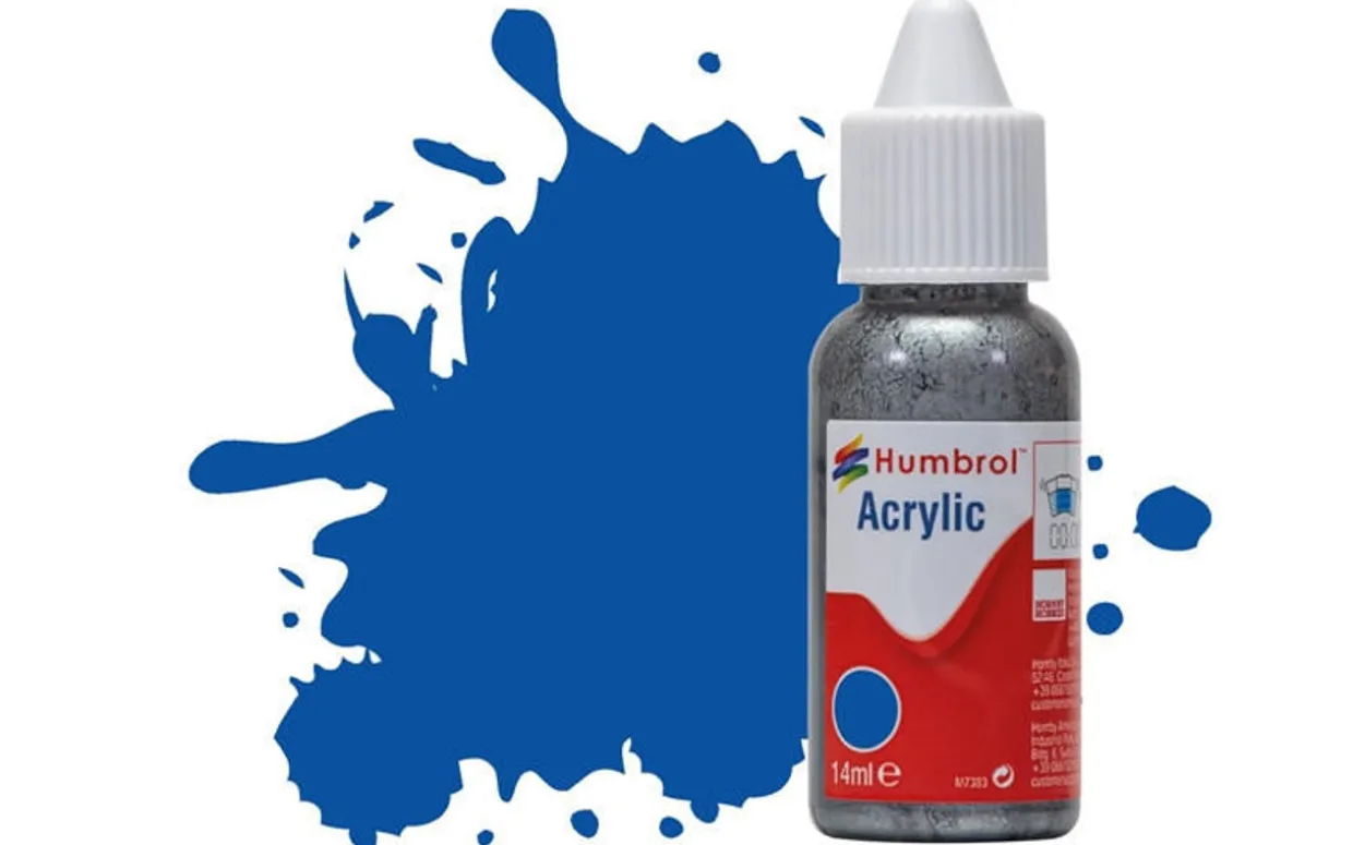 Humbrol 14 14ml Acrylic Gloss French Blue Paint Dropper Bottle