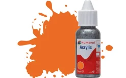 Humbrol 18 14ml Acrylic Gloss Orange Paint Dropper Bottle