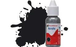 Humbrol 21 14ml Acrylic Gloss Black Paint Dropper Bottle