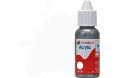 Humbrol 130 14ml Acrylic Satin White Paint Dropper Bottle