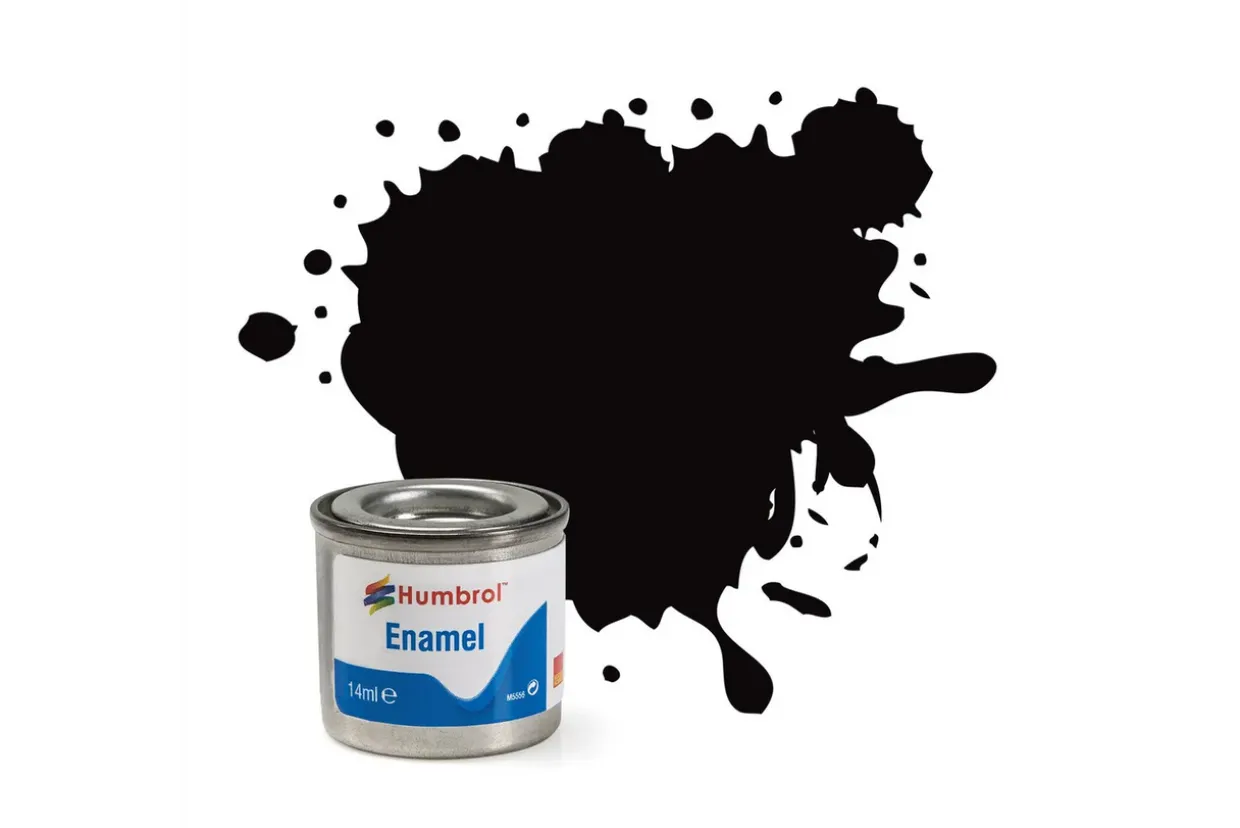 Humbrol 201 14ml Enamel Metallic Black Paint Tinlet