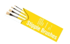 Humbrol Brush Pack Stipple Natural Hair Brushes