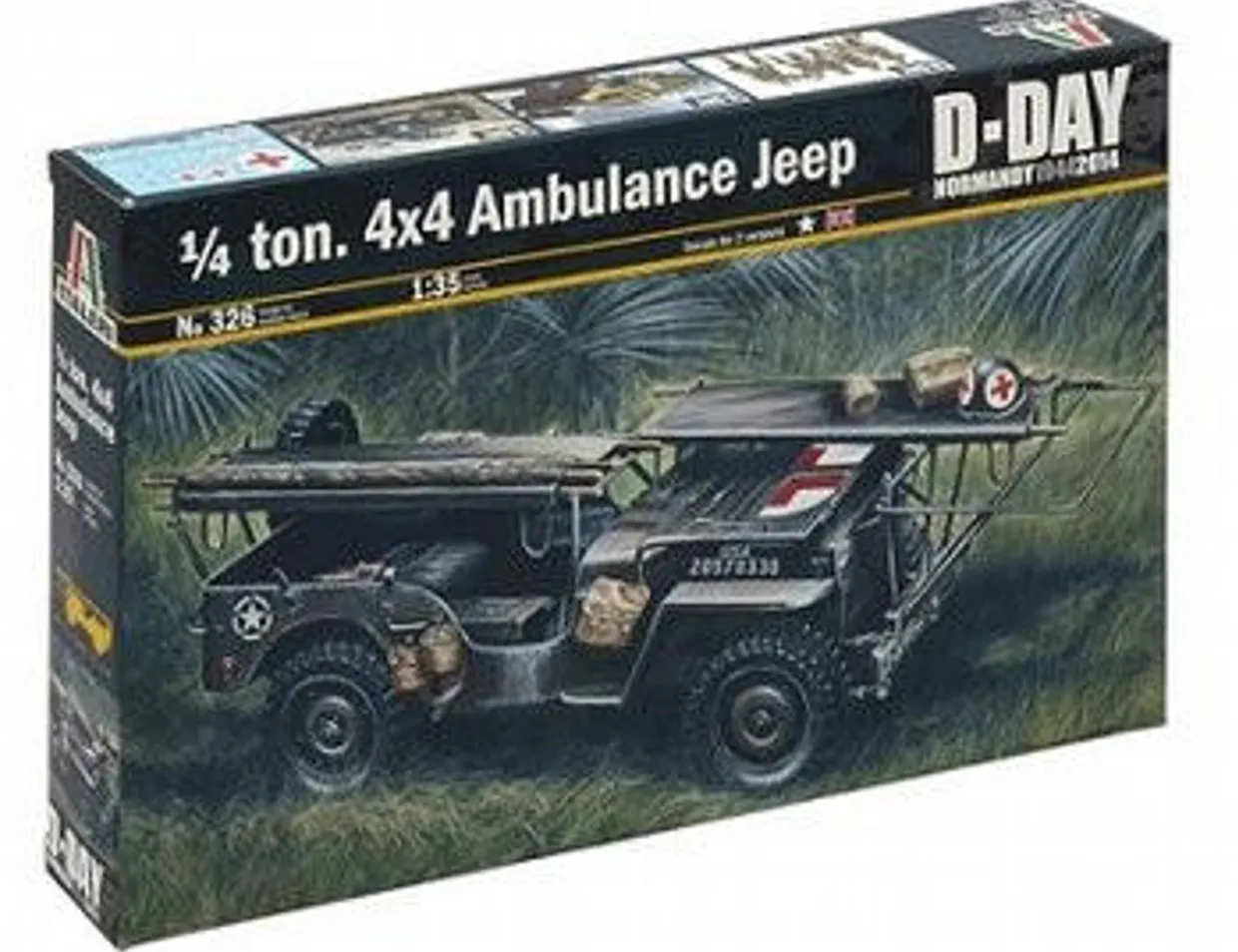 Italeri 1/35 1/4 Ton 4x4 Ambulance Jeep D-Day
