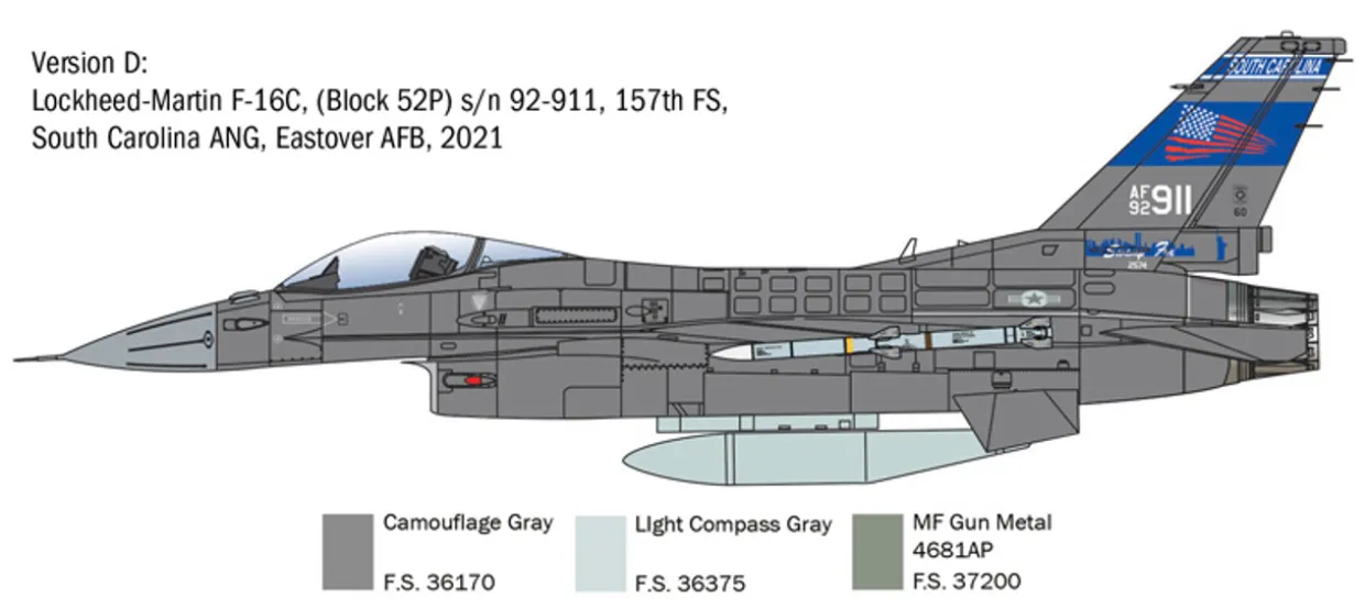 Italeri 1/48 Lockheed Martin F-16C Fighting Falcon Model Kit