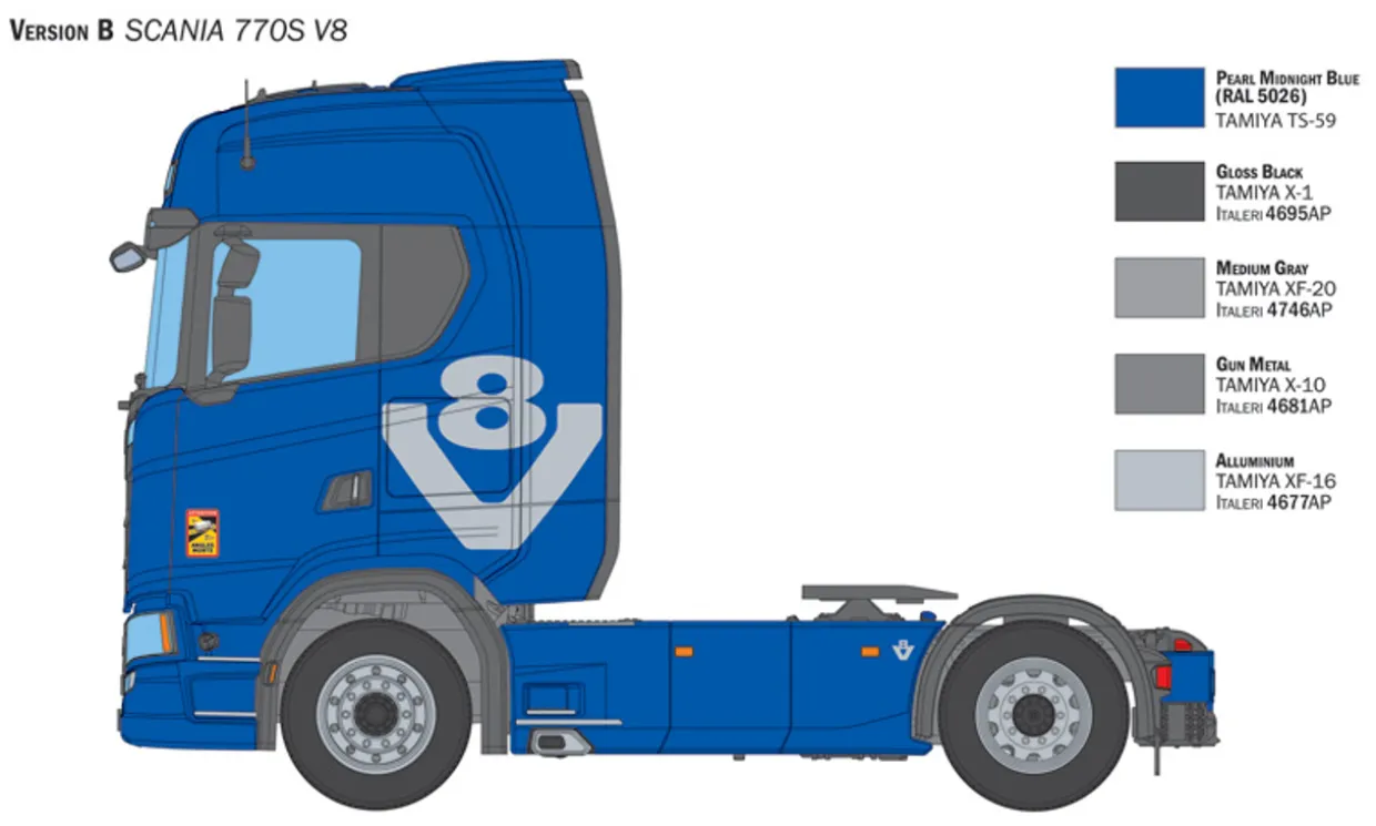 Italeri 1/24 Scania 770S V8 White Cab