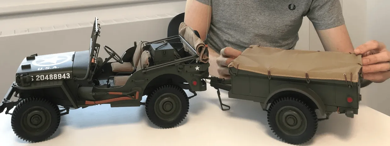 IXO 1/8 Willys Jeep with Trailer and ATG