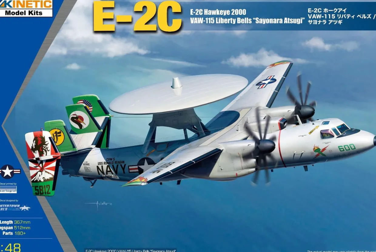 Kinetic 1/48 Northrop Grumman E-2C Hawkeye VAW-115 Model Kit