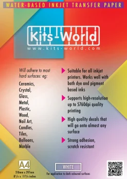 Kits World Decal Sheets for Inkjet Printers x3 White