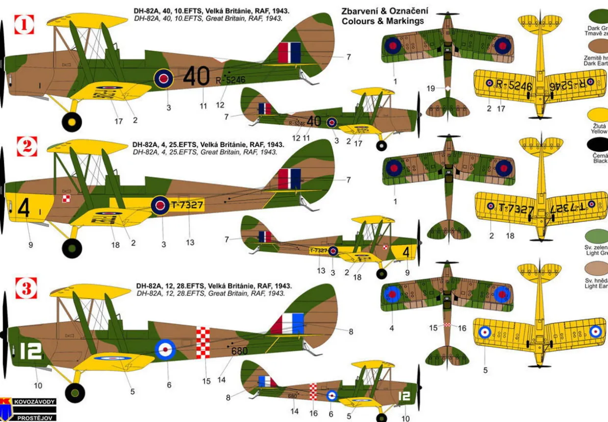KPM 1/72 de Havilland DH-82A Tiger Moth 'RAF' Model Kit