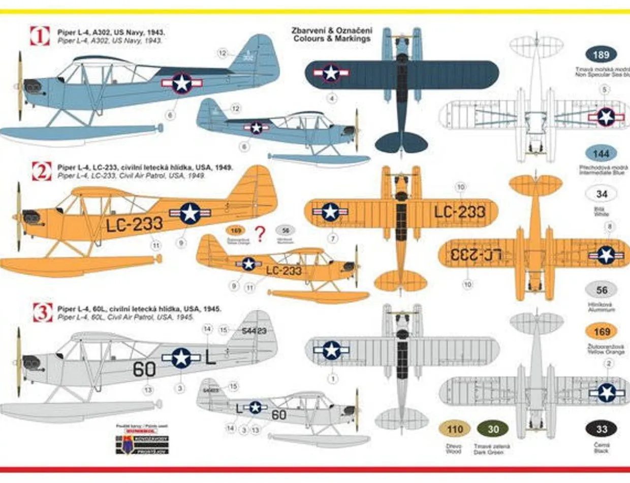 KPM 1/72 Piper L-4 Grasshopper with Floats Model Kit