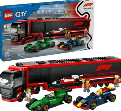 Lego City Formula 1 Truck with Red Bull RB20 and Aston Martin AMR24 Race Cars