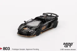 Mini GT 1/64 Lamborghini Aventador SVJ 63 Roadster Nero Aldebaran (LHD)