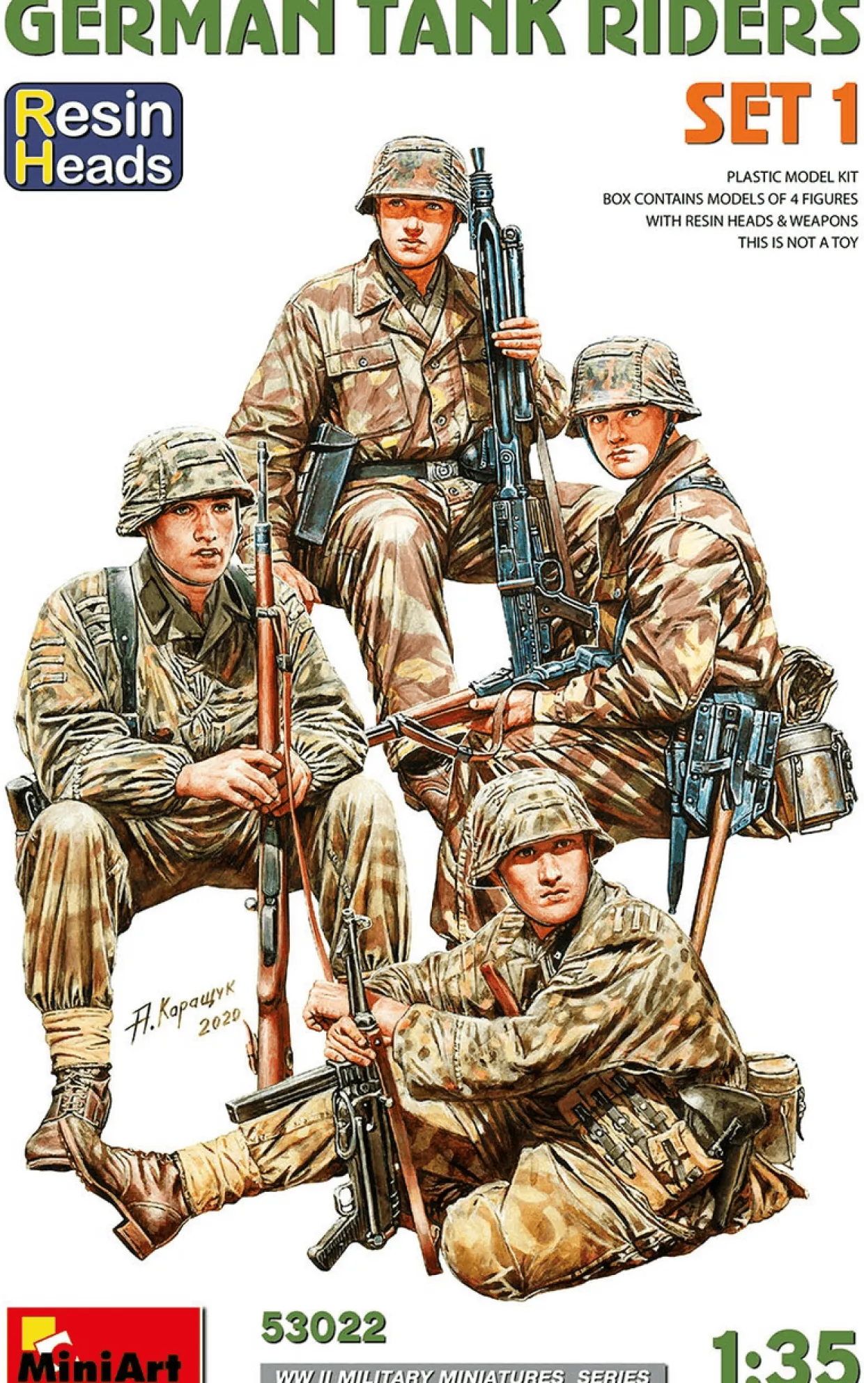 MiniArt 1/35 German Tank Riders Set 1 Resin Heads