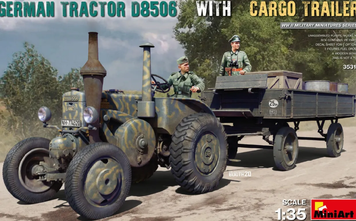 MiniArt 1/35 German Tractor D8506 With Trailer Model Kit