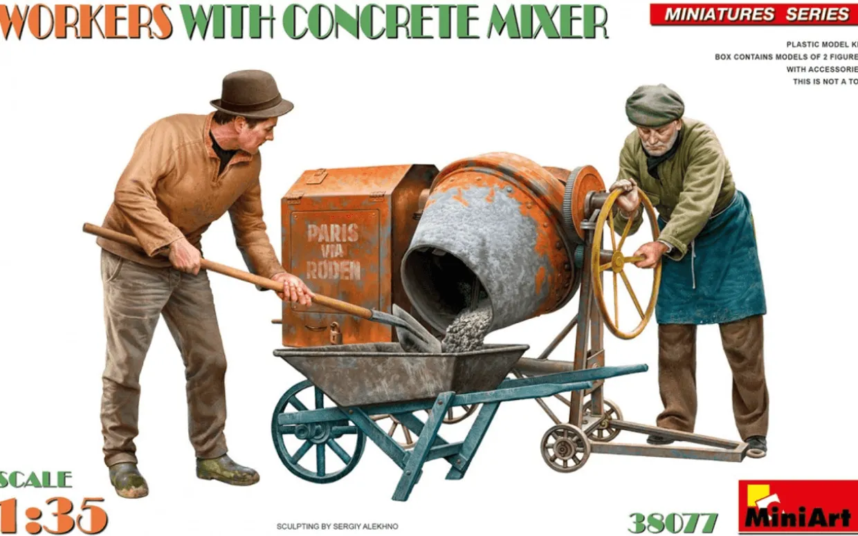 MiniArt 1/35 Workers with Concrete Mixer