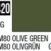 Mr Hobby Aqueous Hobby Colour 10ml 420 RLM80 Olive Green Semi Gloss Acrylic Paint