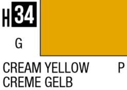 Mr Hobby Aqueous Hobby Colour 10ml 034 Cream Yellow Gloss Acrylic Paint