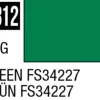 Mr Hobby Aqueous Hobby Colour 10ml 312 Green FS34227 Semi Gloss Acrylic Paint