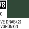 Mr Hobby Aqueous Hobby Colour 10ml 078 Olive Drab 2 Semi Gloss Acrylic Paint