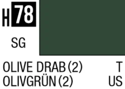 Mr Hobby Aqueous Hobby Colour 10ml 078 Olive Drab 2 Semi Gloss Acrylic Paint