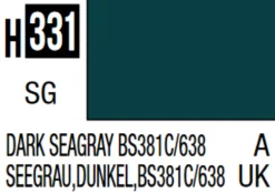 Mr Hobby Aqueous Hobby Colour 10ml 331 Dark Sea Grey BS381C/608 Semi Gloss Acrylic Paint