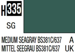 Mr Hobby Aqueous Hobby Colour 10ml 335 Medium Sea Grey BS381C/637 Semi Gloss Acrylic Paint