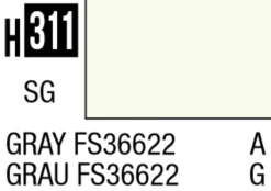 Mr Hobby Aqueous Hobby Colour 10ml 311 Gray FS36622 Semi Gloss Acrylic Paint