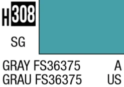 Mr Hobby Aqueous Hobby Colour 10ml 308 Gray FS36375 Semi Gloss Acrylic Paint