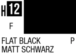 Mr Hobby Aqueous Hobby Colour 10ml 012 Flat Black Acrylic Paint