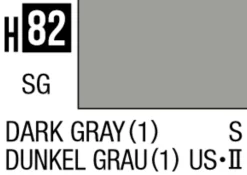 Mr Hobby Aqueous Hobby Colour 10ml 082 US Dark Gray Semi Gloss Acrylic Paint