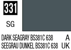 Mr Hobby Mr Colour 10ml 331 Dark Sea Gray BS381C/638 Semi Gloss Acrylic Paint