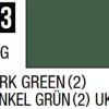 Mr Hobby Mr Colour 10ml 023 Dark Green 2 Semi Gloss Acrylic Paint