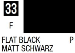 Mr Hobby Mr Colour 10ml 033 Flat Black Acrylic Paint