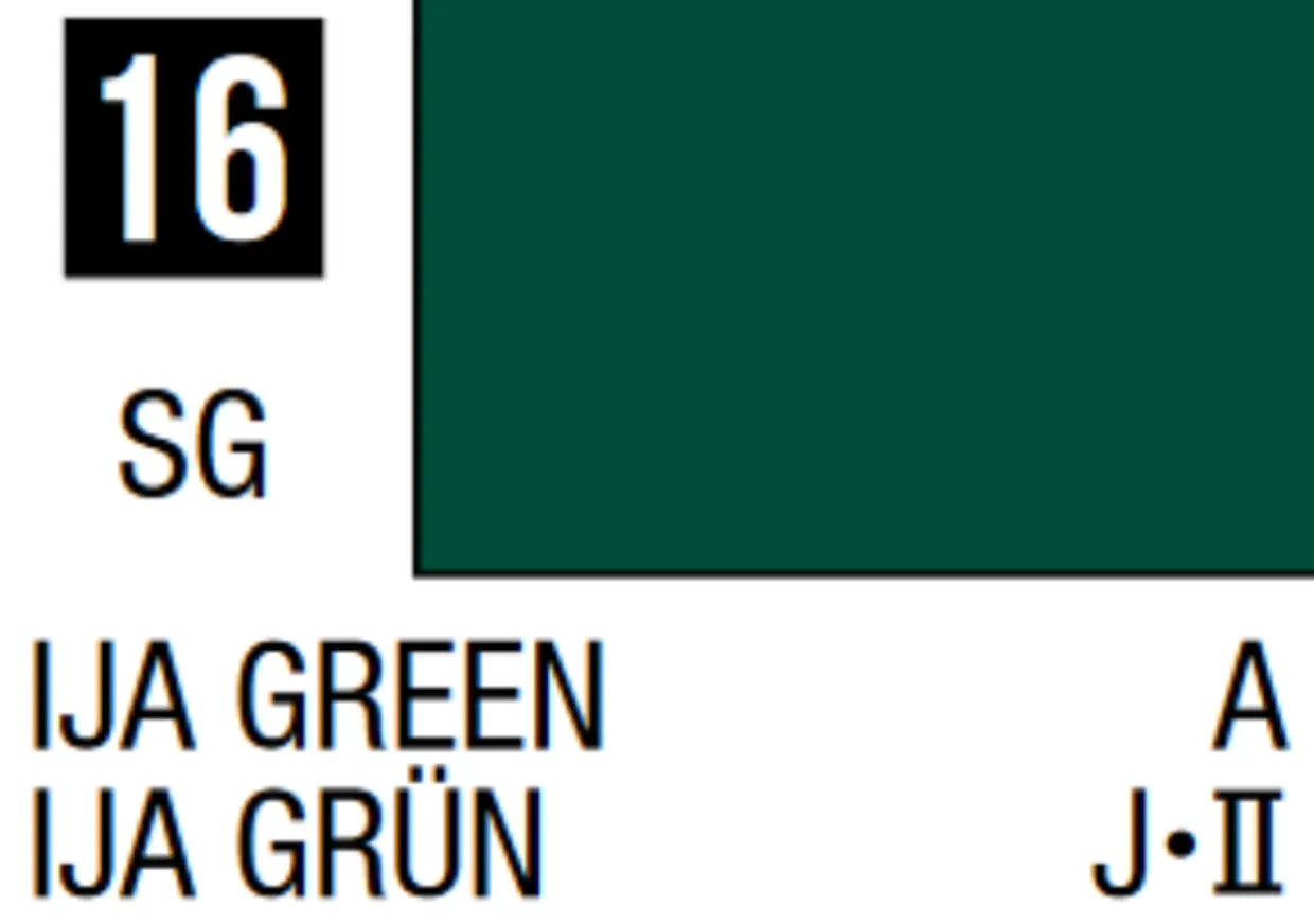 Mr Hobby Mr Colour 10ml 016 IJA Green Semi Gloss Acrylic Paint