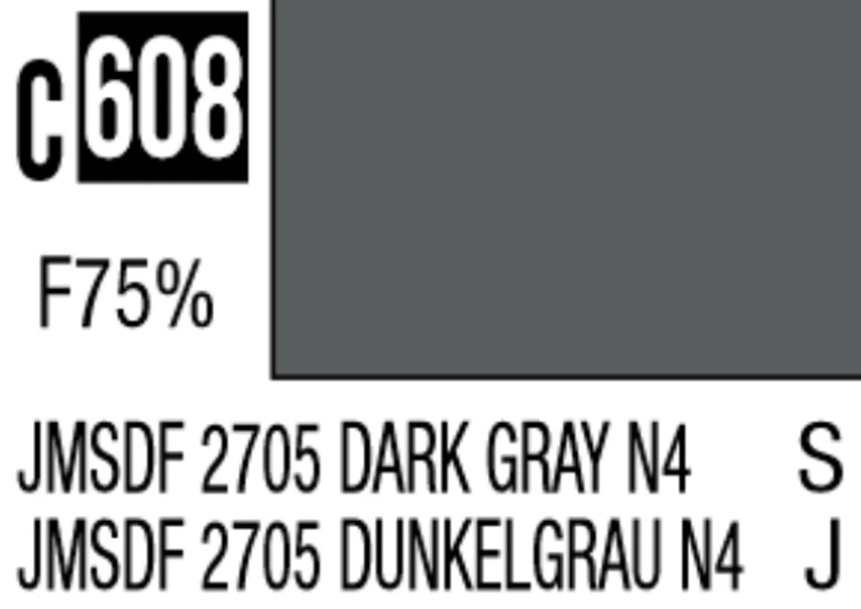 Mr Hobby Mr Colour 10ml 608 JMSDF 2705 Gray N4 Semi Gloss Acrylic Paint
