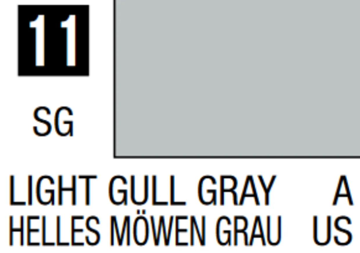 Mr Hobby Mr Colour 10ml 011 Light Gull Gray Semi Gloss Acrylic Paint