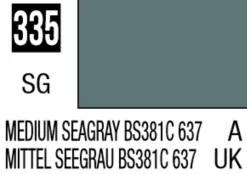 Mr Hobby Mr Colour 10ml 335 Medium Sea Gray BS381C/637 Semi Gloss Acrylic Paint